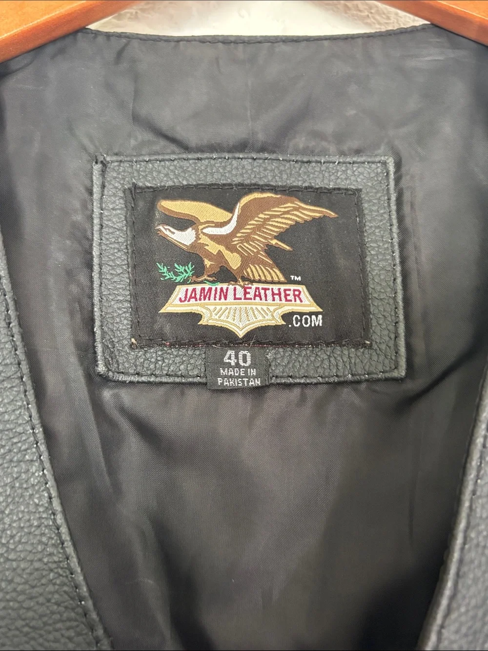 Jamin Leather Mens Black Leather Vest Size 40
